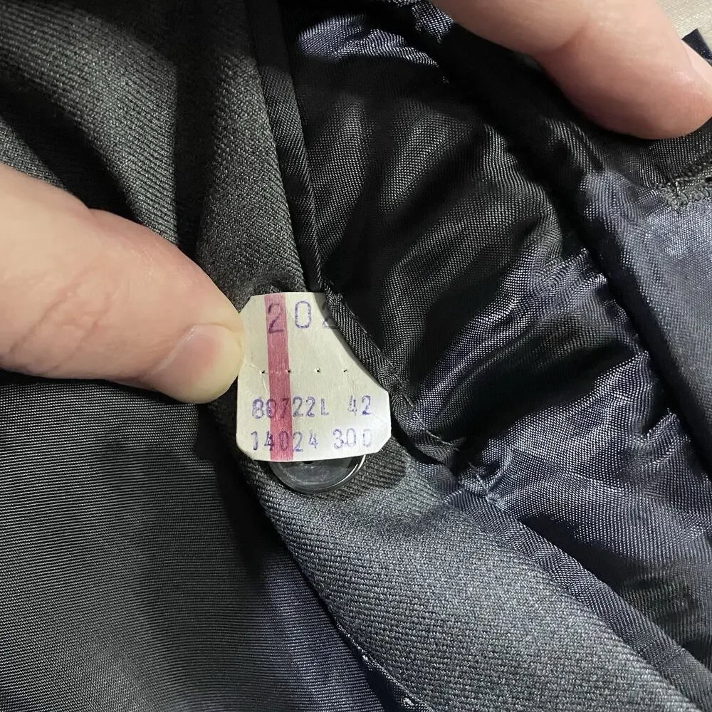 Joseph Abboud 42L Blazer Charcoal Gray Sharkskin Zignone Wool Sport Coat USA